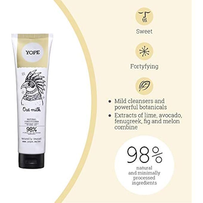 YOPE NATÃ¼RLICHER HAARSPÃ¼LUNG | OAT MILK | FREI VON SILIKONEN | VEGAN HAARSPÃ¼LUNG | 98% AUS NATÃ¼RLICHEN ZUTATEN, 170 ML - Image 3